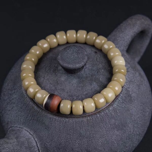 Natural navy blue bodhi root bucket bead bracelet - Tianmu-Bodhi single circle design, Zen lucky, help purify the mind and improve health - Image 2