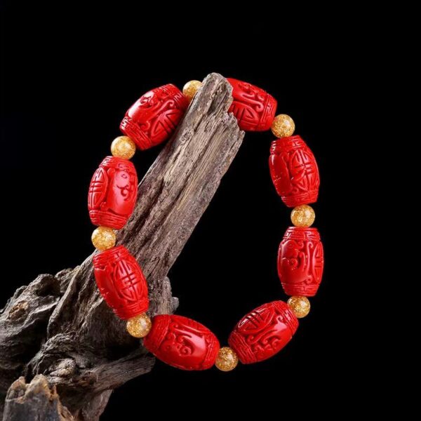 Natural vermilion beads bracelet - prosper fortune and career, protect and balance energy - Image 5