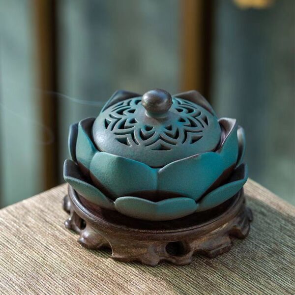 Kiln change lotus incense burner -- Purify the soul, health protection, natural and fresh - Image 2