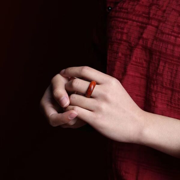 Rosewood handmade ring - male and female couples court style wooden ring, good health and good luck