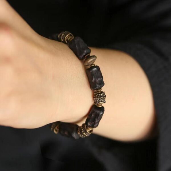 Vintage handmade Ebony bracelet - a spiritual ornament that absorbs healthy energy and guards peace - Image 7