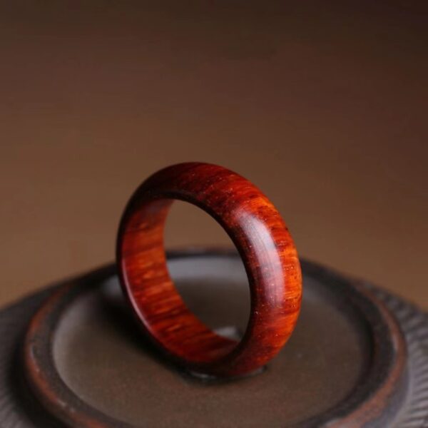 Rosewood handmade ring - male and female couples court style wooden ring, good health and good luck - Image 2