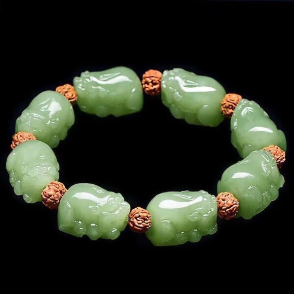 Hetian jade brave men's bracelet -- Good fortune, good career, good fortune - Image 6