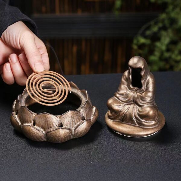 Zen phase-free ceramic incense burner -- Good fortune, evil spirits, family harmony - Image 5