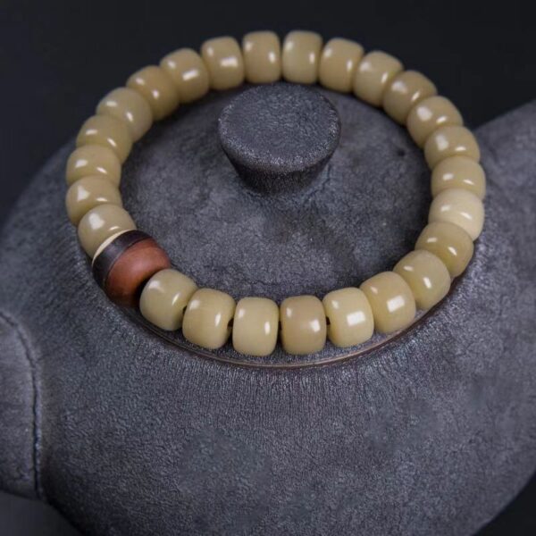 Natural navy blue bodhi root bucket bead bracelet - Tianmu-Bodhi single circle design, Zen lucky, help purify the mind and improve health - Image 5