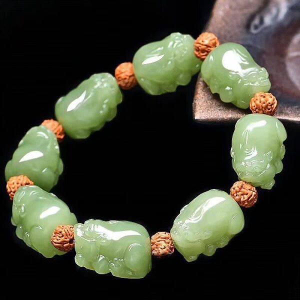 Hetian jade brave men's bracelet -- Good fortune, good career, good fortune - Image 5