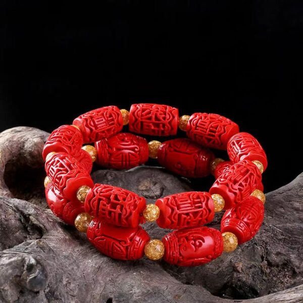 Natural vermilion beads bracelet - prosper fortune and career, protect and balance energy - Image 2