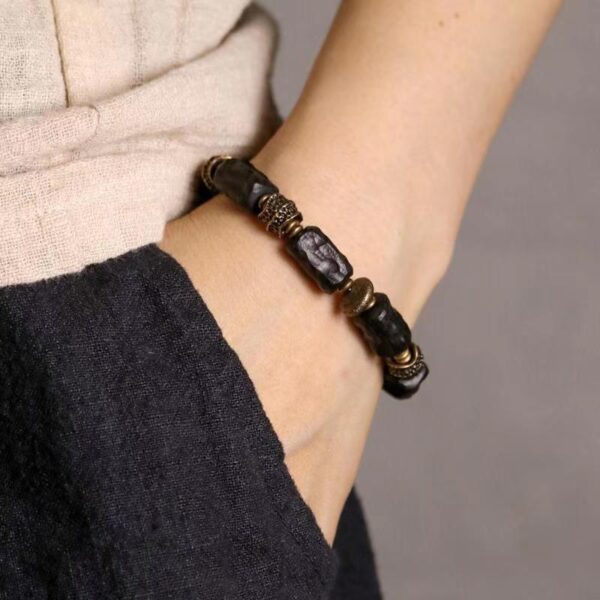 Vintage handmade Ebony bracelet - a spiritual ornament that absorbs healthy energy and guards peace - Image 6