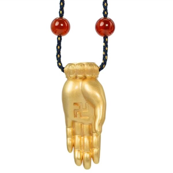 The temple priest enlightened Lotus Buddha hand peace and good luck as intended good health purify the mind Wang career necklace --Praying for happiness and health, spiritual purification, attracting wealth Wang career