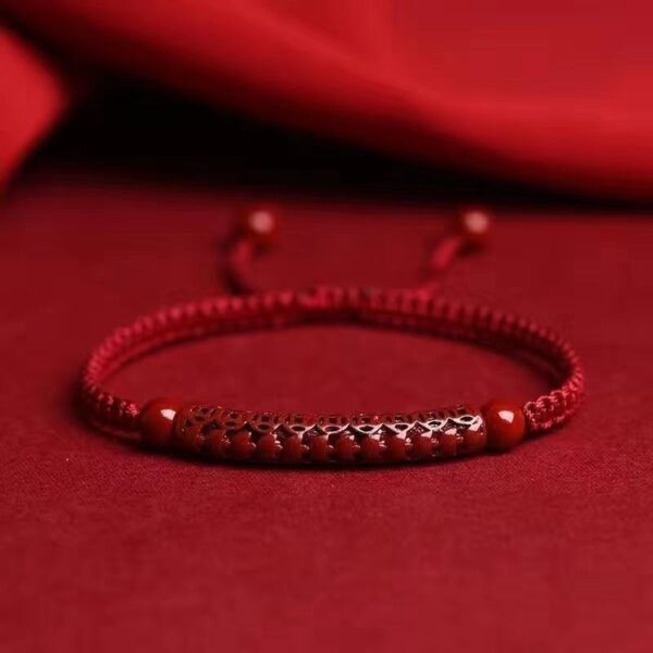 Cinnabar raw ore purple gold sand bracelet - Good luck in this year to ward off evil - Image 2