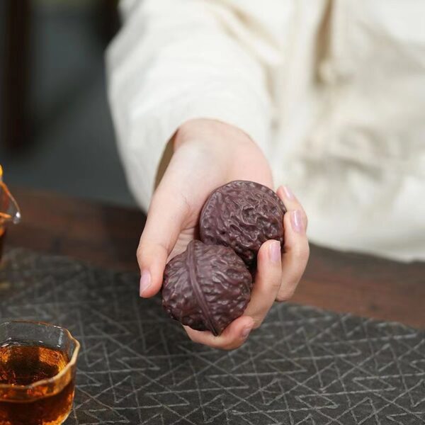 Handmade Purple Clay Walnut - Meditation to stabilize emotions and balance energy - Image 4