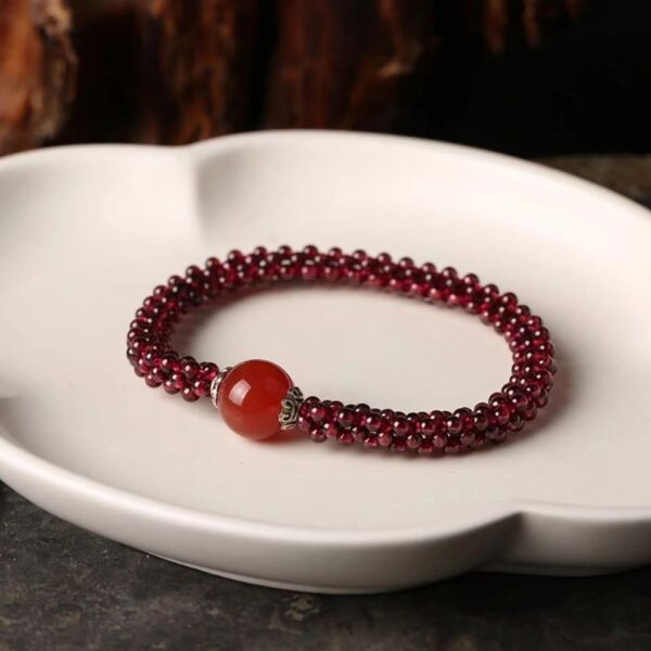 Natural agate garnet bracelet - a happy symbol of prosperity and love - Image 2