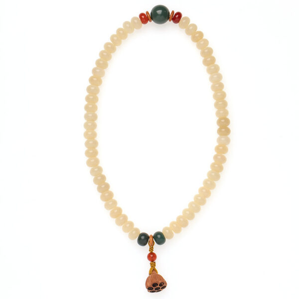 Cream yellow bodhi stick bracelet - Purify the mind, calm emotions, balance energy, and enhance inner peace - Image 5