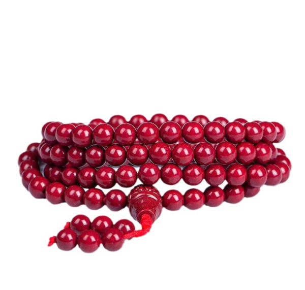 Cinnabar purple gold sand bracelet with 108 Buddhist beads rosary beads - Calming the mind, enhancing the spirit, protecting health, bringing inner peace and strength - Image 5