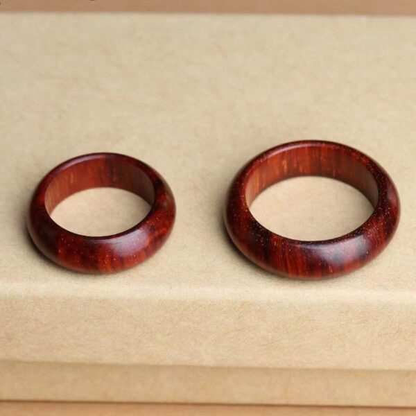 Rosewood handmade ring - male and female couples court style wooden ring, good health and good luck - Image 3