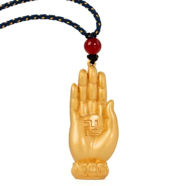 The temple priest enlightened Lotus Buddha hand peace and good luck as intended good health purify the mind Wang career necklace --Praying for happiness and health, spiritual purification, attracting wealth Wang career - Image 4