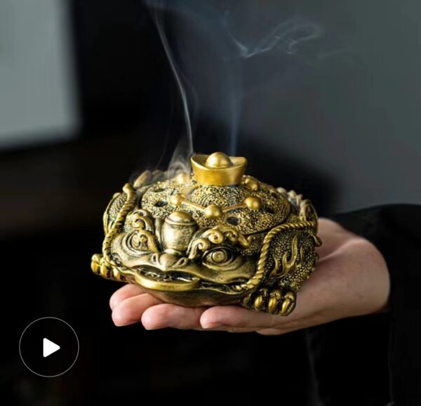 Golden cicada incense burner -- Attract wealth and prosperity, purify the mind, soothe the mind and protect the family - Image 3