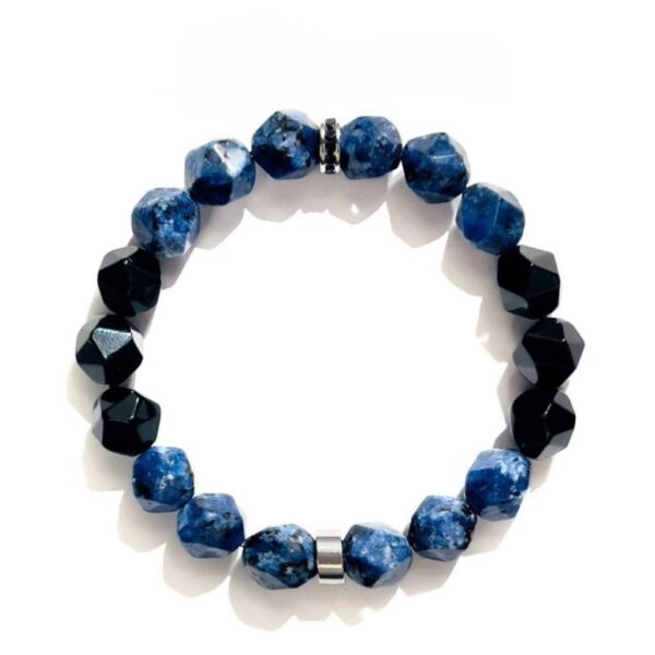 Natural Blue Beads & Onyx Strand - Poseidon-inspired design, superior protection & spiritual purification - Image 3