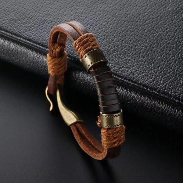 Hand Knitted Calf Spine Leather Family Career Lucky Bracelet - Bringing happiness to your family and good luck to your career! - Image 2