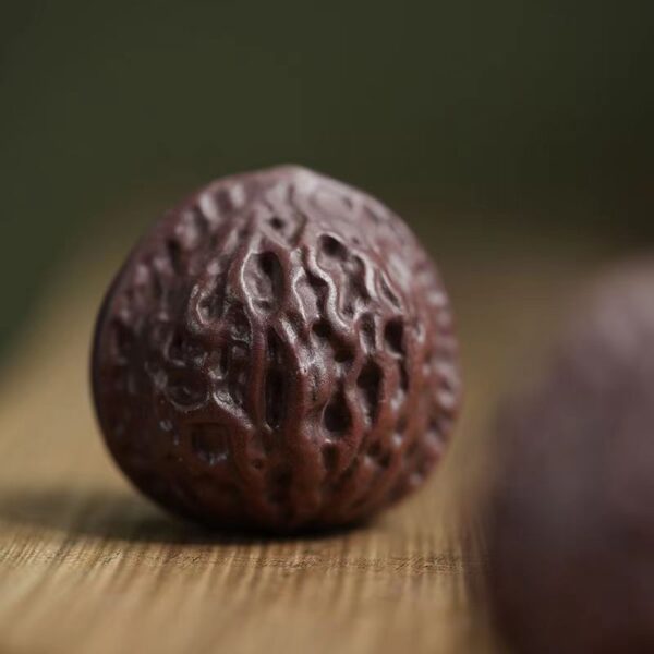 Handmade Purple Clay Walnut - Meditation to stabilize emotions and balance energy - Image 2