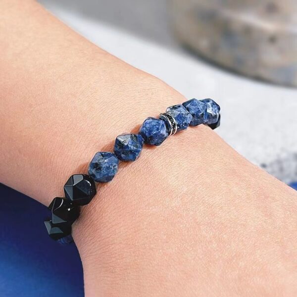 Natural Blue Beads & Onyx Strand - Poseidon-inspired design, superior protection & spiritual purification - Image 6