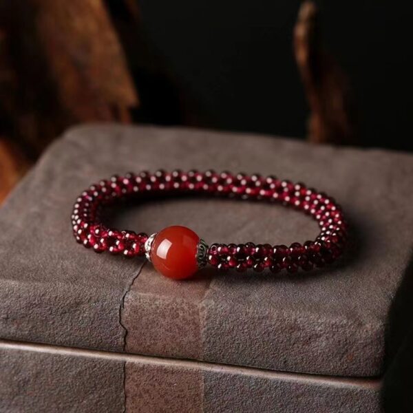 Natural agate garnet bracelet - a happy symbol of prosperity and love - Image 3