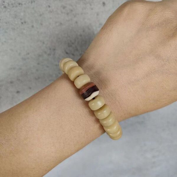 Natural navy blue bodhi root bucket bead bracelet - Tianmu-Bodhi single circle design, Zen lucky, help purify the mind and improve health - Image 8