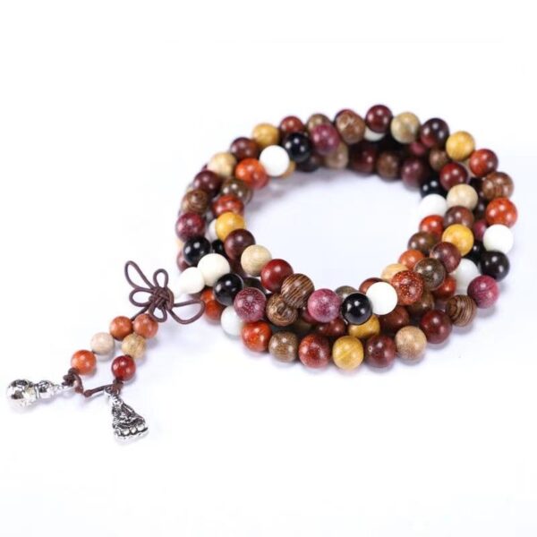 Natural sandalwood multi treasure luck Wang academic wisdom knowledge hand rosary - Image 5