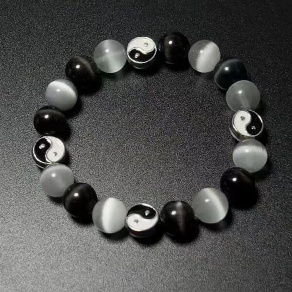 Tai Chi Yin-Yang Energy bracelet -- Black and white balance, purify the soul, help family career happiness