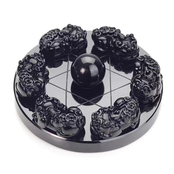 Obsidian pixiu round seven stars gust water decoration -- Prosperity, help the cause of success