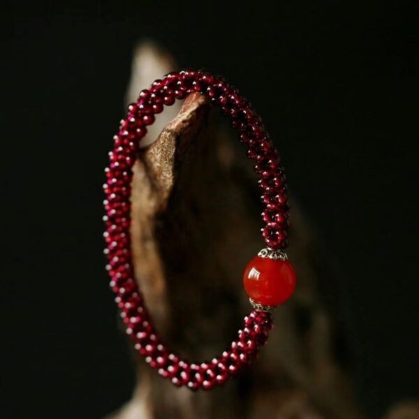 Natural agate garnet bracelet - a happy symbol of prosperity and love - Image 4