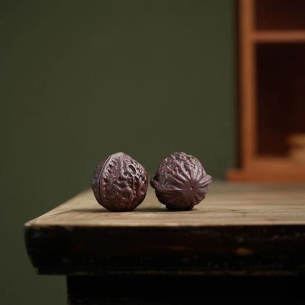 Handmade Purple Clay Walnut - Meditation to stabilize emotions and balance energy - Image 3