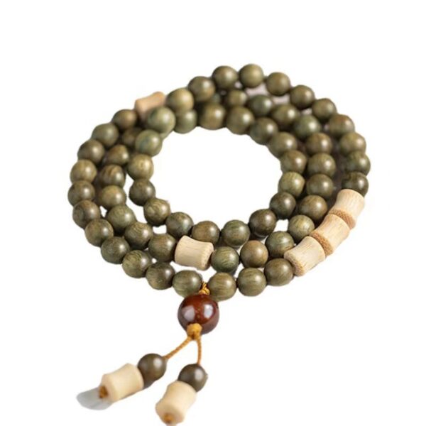 Natural green sandalwood multi-circle bodhi Man bracelet - hand-held rosary, light blessing, natural health choice - Image 3