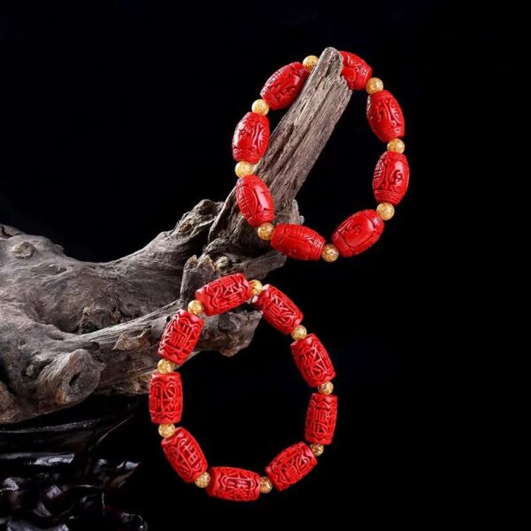 Natural vermilion beads bracelet - prosper fortune and career, protect and balance energy - Image 3