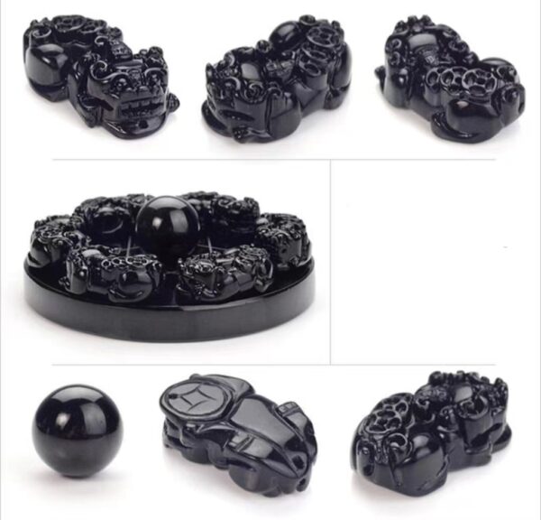 Obsidian pixiu round seven stars gust water decoration -- Prosperity, help the cause of success - Image 2