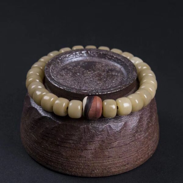 Natural navy blue bodhi root bucket bead bracelet - Tianmu-Bodhi single circle design, Zen lucky, help purify the mind and improve health - Image 4