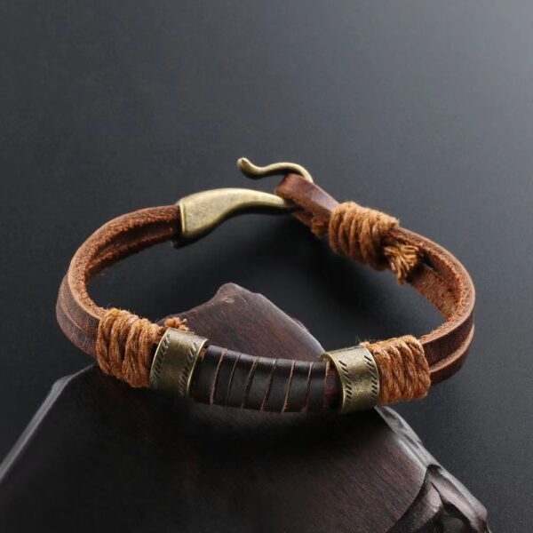 Hand Knitted Calf Spine Leather Family Career Lucky Bracelet - Bringing happiness to your family and good luck to your career!