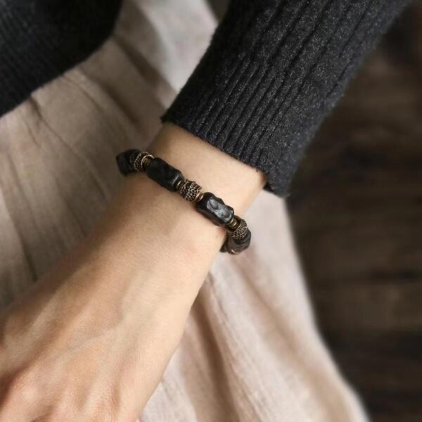 Vintage handmade Ebony bracelet - a spiritual ornament that absorbs healthy energy and guards peace - Image 5