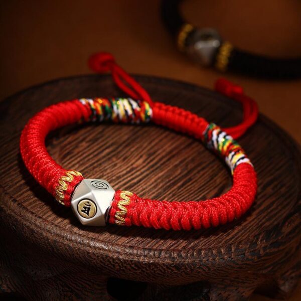 Natural protection stone red rope bracelet - Draw adjustable, essence of mind, luck and health protection - Image 2