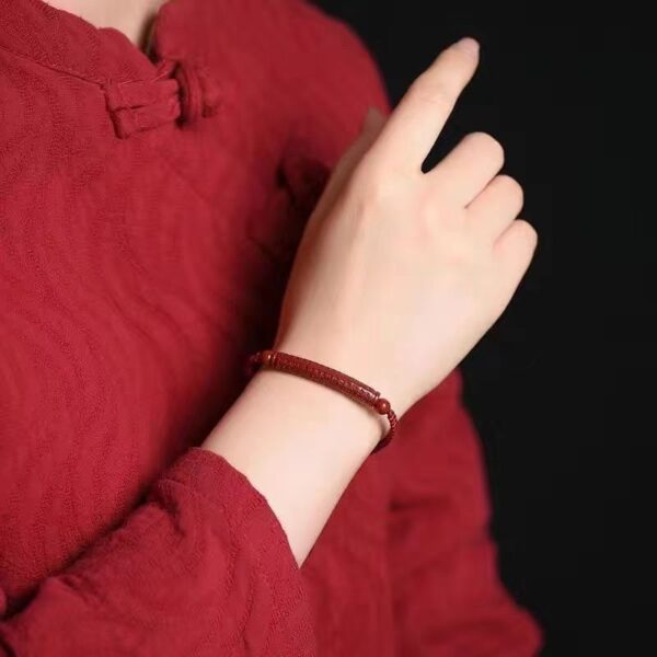 Cinnabar raw ore purple gold sand bracelet - Good luck in this year to ward off evil - Image 3