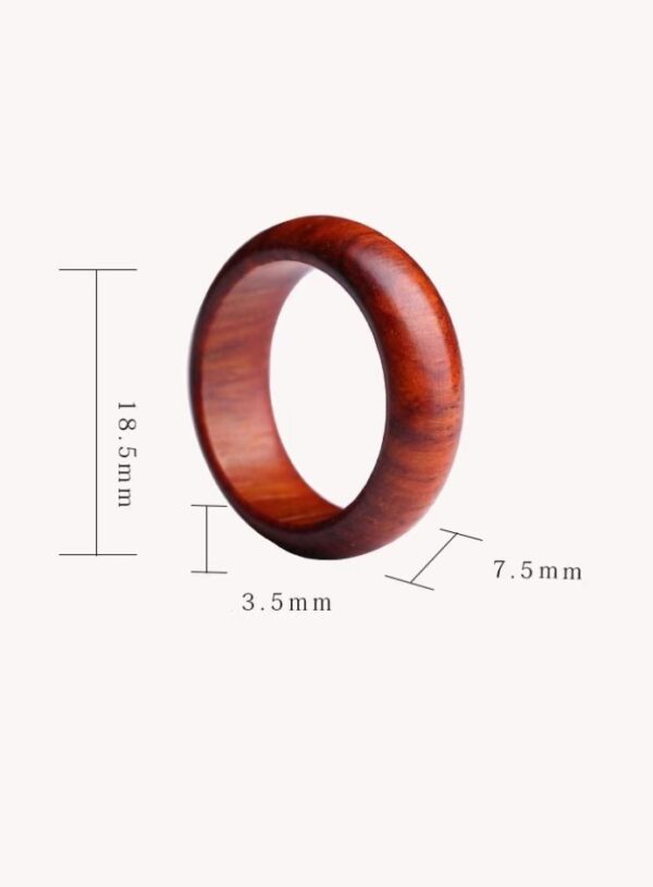 Rosewood handmade ring - male and female couples court style wooden ring, good health and good luck - Image 5