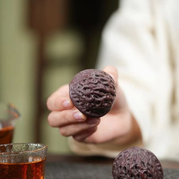 Handmade Purple Clay Walnut - Meditation to stabilize emotions and balance energy - Image 5