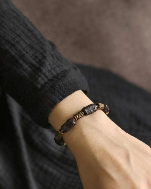 Vintage handmade Ebony bracelet - a spiritual ornament that absorbs healthy energy and guards peace - Image 8