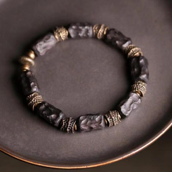 Vintage handmade Ebony bracelet - a spiritual ornament that absorbs healthy energy and guards peace