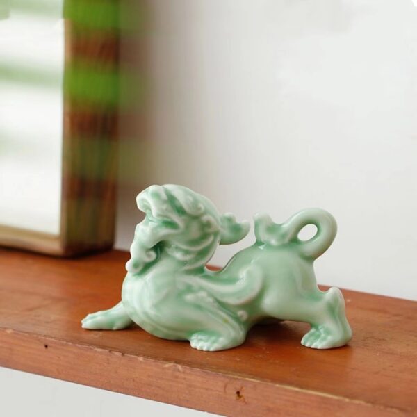 Celadon Zhaocai Jucai town house pixiu ornaments -- Gather wealth, protect home and protect wealth - Image 4