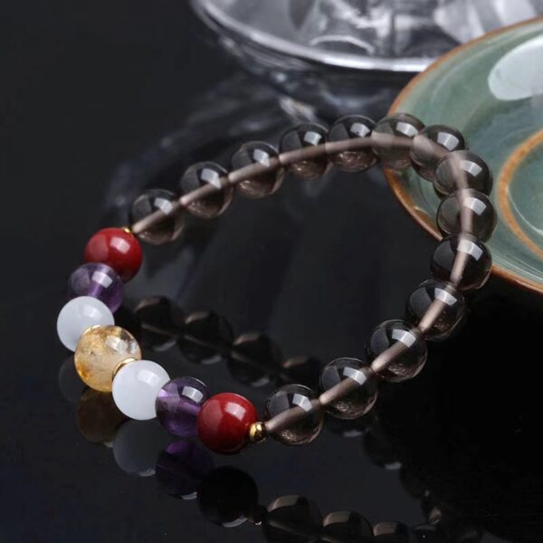 Natural tea crystal amethyst Bracelet - spiritual guardian of purifying mind and peace and good luck