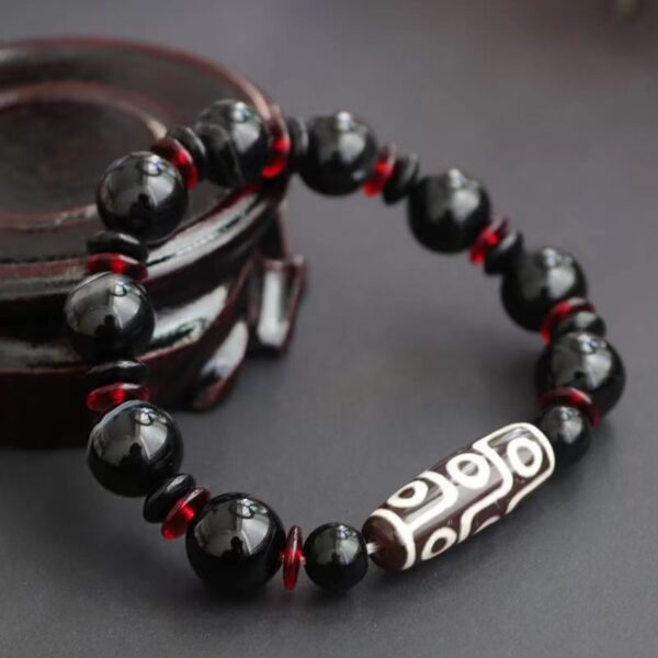 Natural black agate bracelet - Spiritual companion for purifying the mind and enhancing wisdom