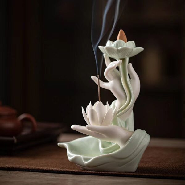 Celadon Lotus Aromatherapy burner - a symbol of soul purification and peace - Image 3