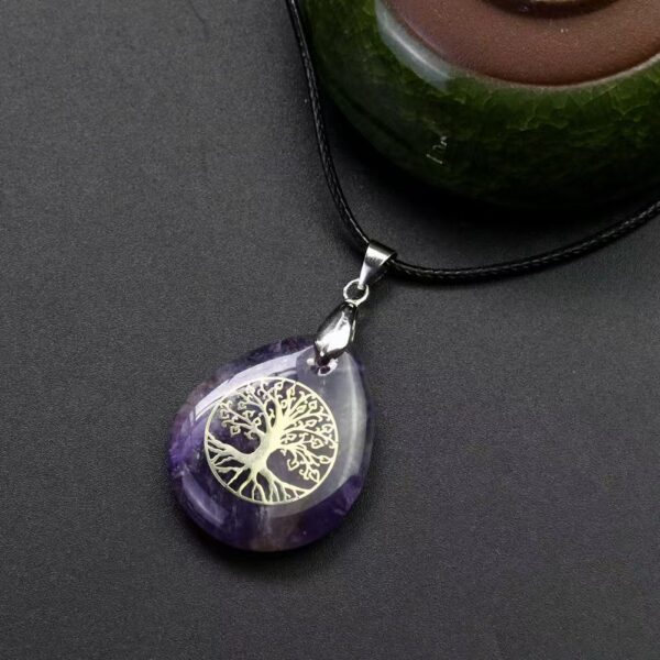 Opal amethyst Tree of Life symbol necklace Pendant - prosperous career | wealth | peace and health | prosperous family | growth wisdom | prosperous study - Image 4