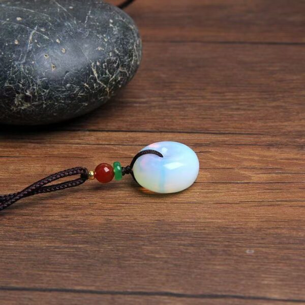 Natural Opal Peace Button Necklace Pendant - Calm and calm | stabilizes mood | cleanses mind | balances energy - Image 4